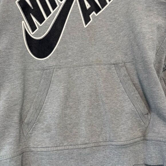Nike Air Grey Pullover Thrashed Hoodie Size Small Cotton Blend Essential - Picture 6 of 16